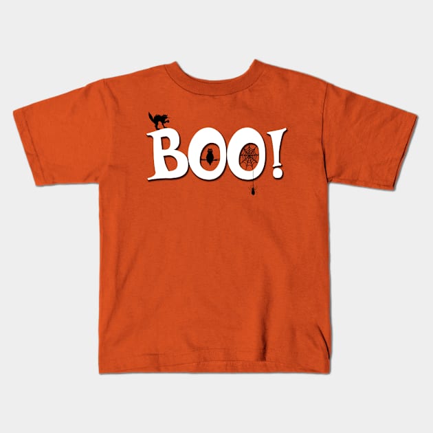 Boo! Kids T-Shirt by BattaAnastasia